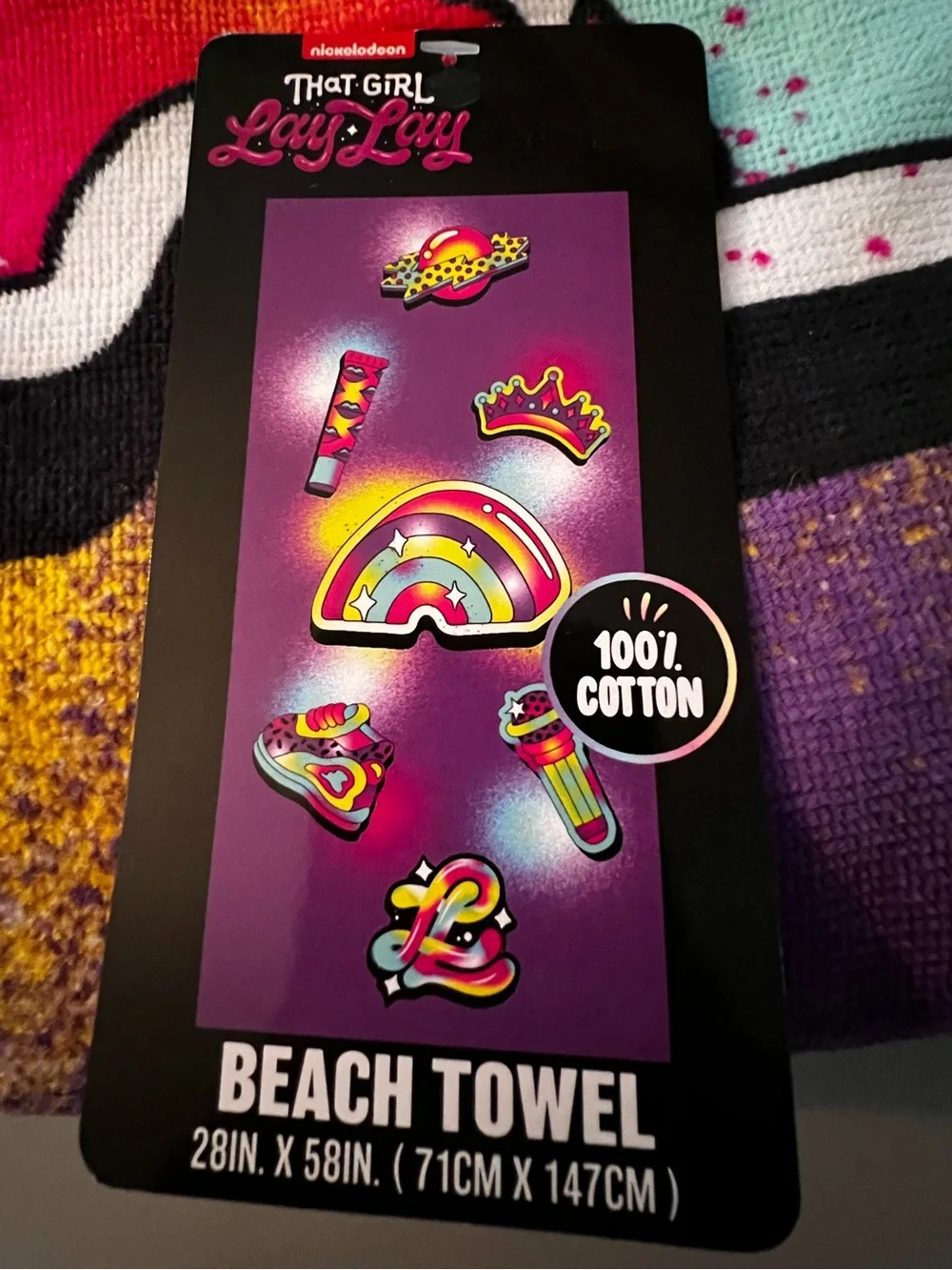 Bright Rainbow Graphic Beach Towel